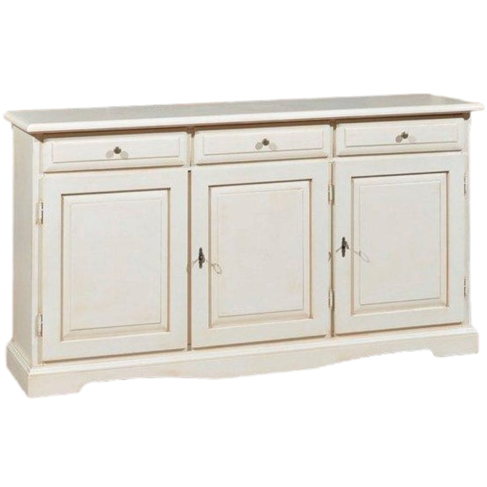 Madia credenza in legno 3 ante avorio patinato 156 p.42 h.85 - Mobili 2G