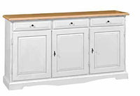 Madia credenza in legno 3 ante bianco/naturale 156 p.42 h.85