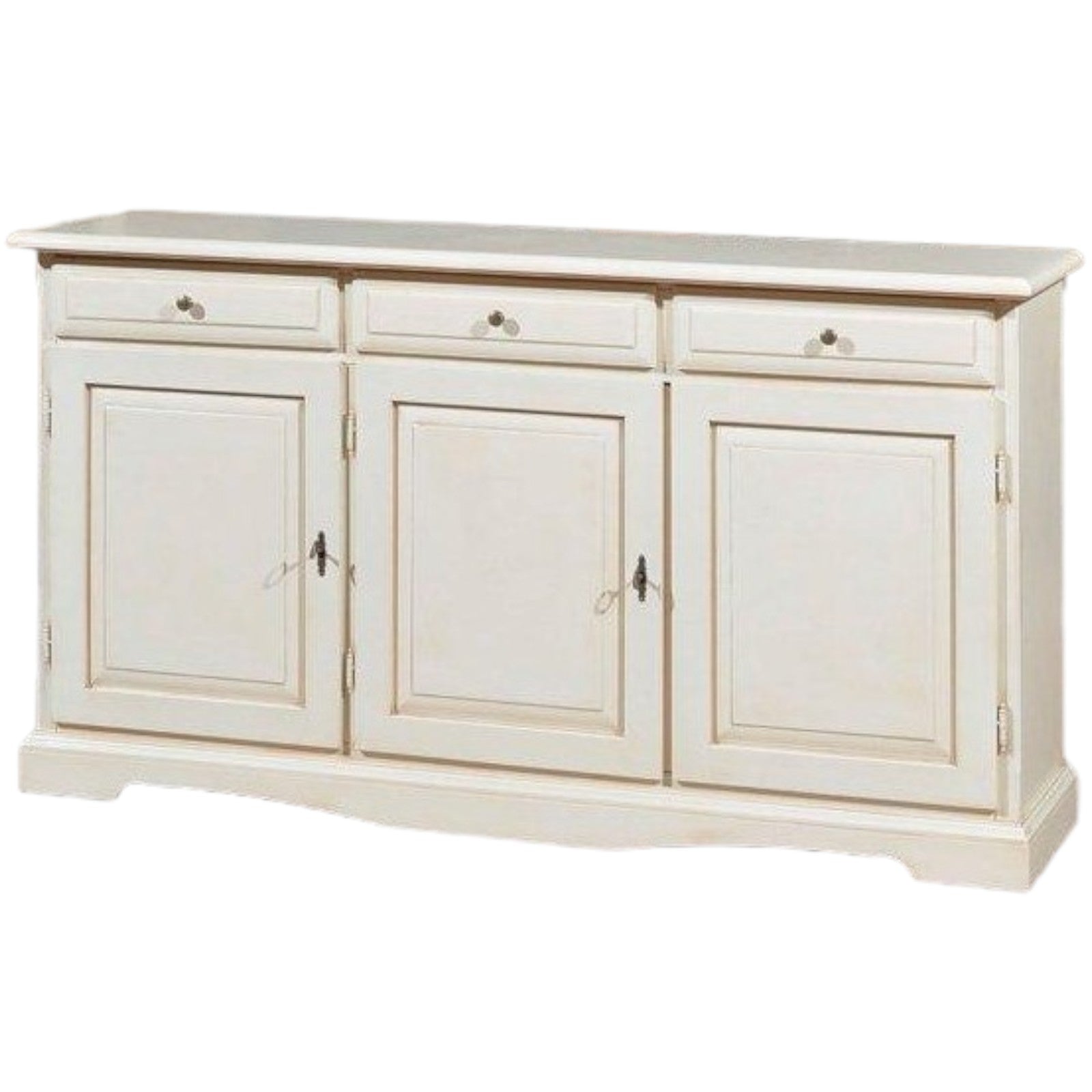 Madia credenza in legno 3 ante avorio patinato 156 p.42 h.85 - Mobili 2G
