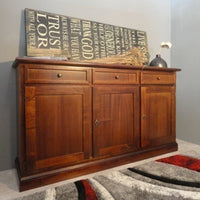 Madia credenza in legno 3 ante finitura noce chiaro 156 x 42 x 85 - Mobili 2G