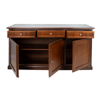 Madia credenza in legno 3 porte 3 cassetti tinta ciliegio 156x42x85