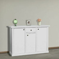 Madia credenza in legno 3 porte bianco opaco  l.120 p.40 h.88 (1391) - Mobili 2G