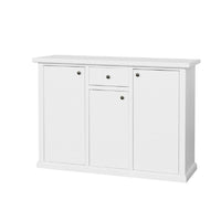 Madia credenza in legno 3 porte bianco opaco  l.120 p.40 h.88 (1391) - Mobili 2G