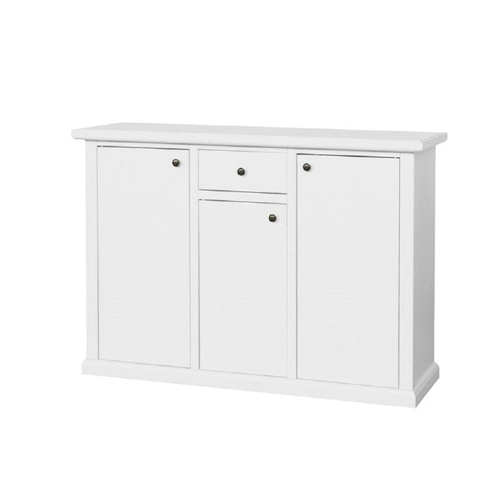 Madia credenza in legno 3 porte bianco opaco  l.120 p.40 h.88 (1391) - Mobili 2G