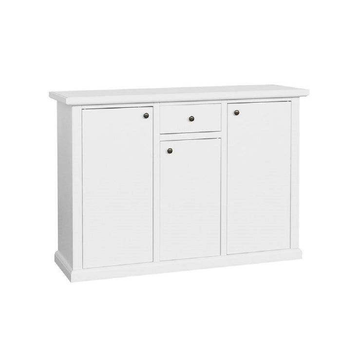 Madia credenza in legno 3 porte bianco opaco  l.120 p.40 h.88 (1391) - Mobili 2G