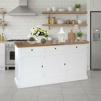 Madia credenza in legno 3 porte shabby chic bicolore 156x42x85 - Mobili 2G