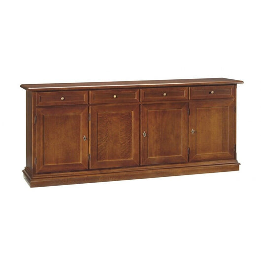 Madia credenza in legno 4 porte tinta noce 205x42x86 (380) - Mobili 2G