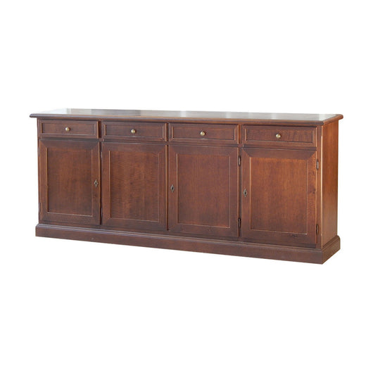Madia credenza in legno 4 porte tinta noce 205x42x86 (380) - Mobili 2G