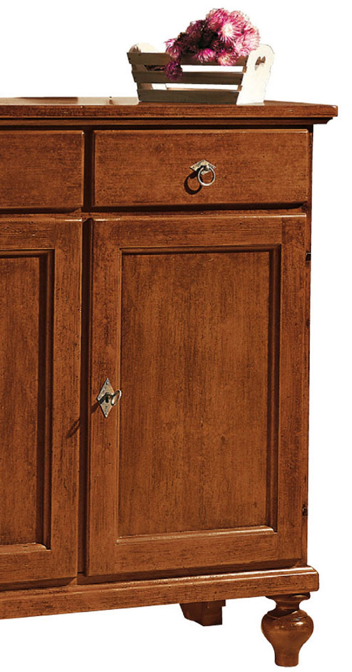 Madia credenza in legno arte povera 2 portetinta noce l.90 p.40 h.94 - Mobili 2G