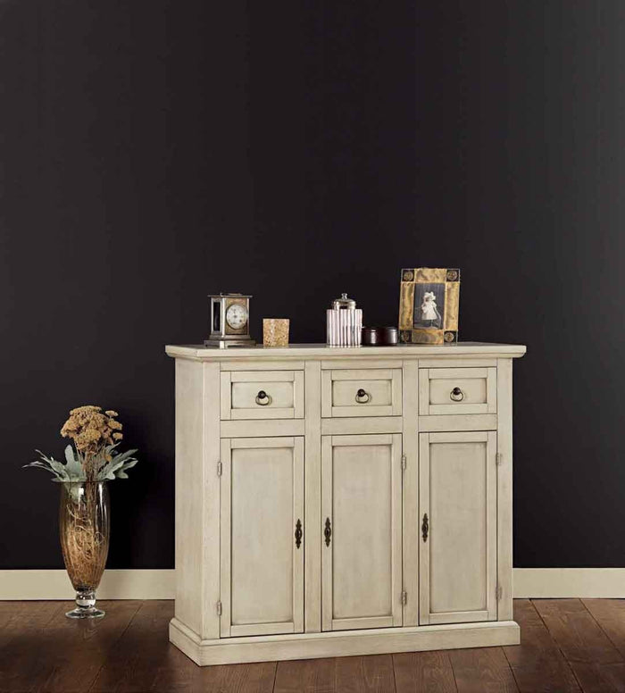 Madia credenza in legno avorio patinato l.100 p.39 h.85