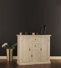 Madia credenza in legno avorio patinato l.100 p.39 h.85 - Mobili 2G