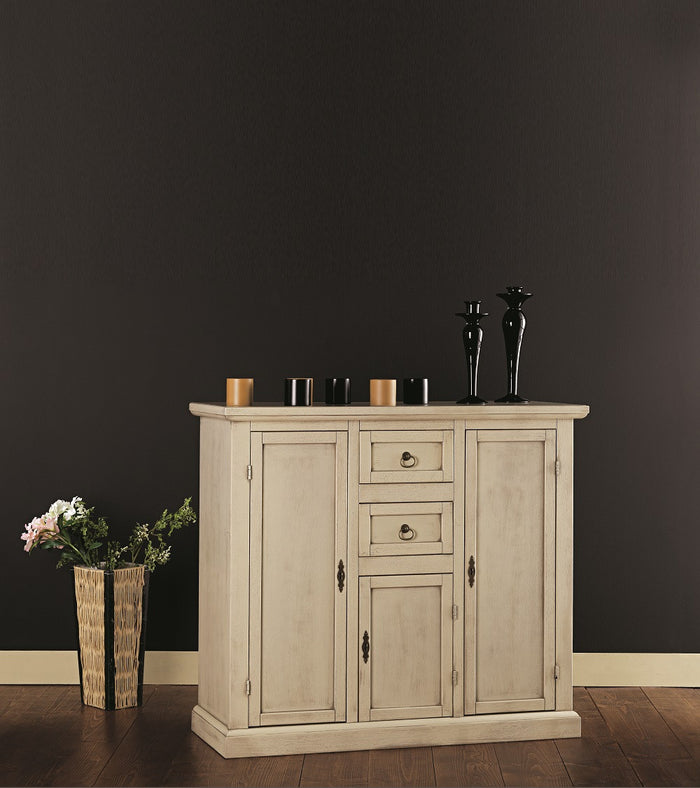 Madia credenza in legno avorio patinato l.100 p.39 h.85 - Mobili 2G