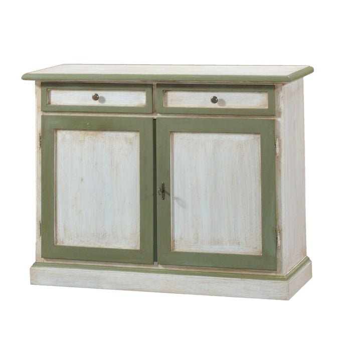 Madia credenza in legno bicolore cerato bianco/verde l.105 p.42 h.85