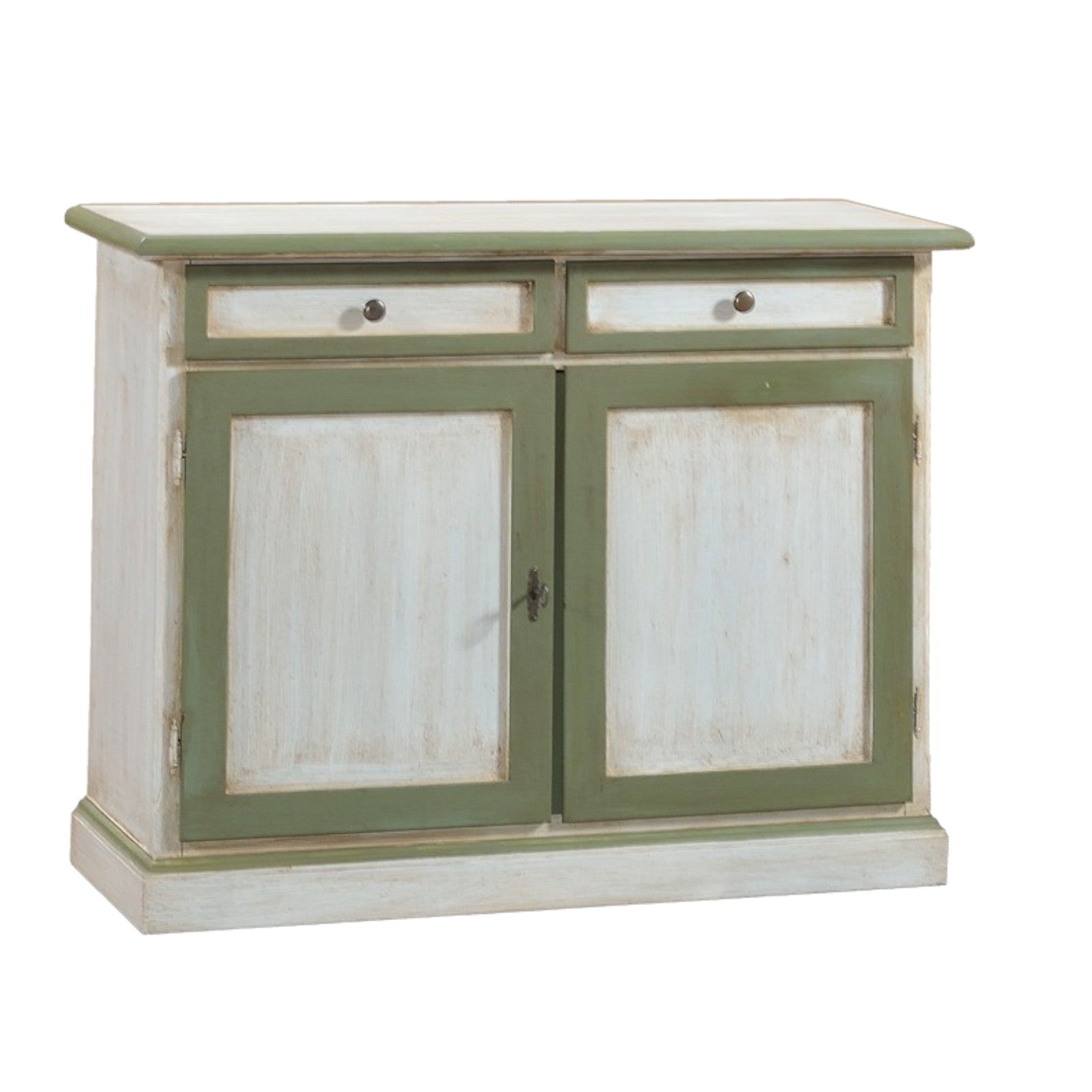 Madia credenza in legno bicolore cerato bianco/verde l.105 p.42 h.85