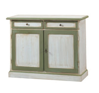 Madia credenza in legno bicolore cerato bianco/verde l.105 p.42 h.85