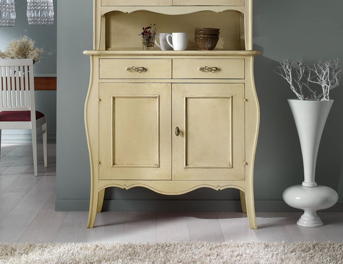 Madia credenza in legno bombata grezza 2 ante l.105 p.50 h.100 (3090) - Mobili 2G