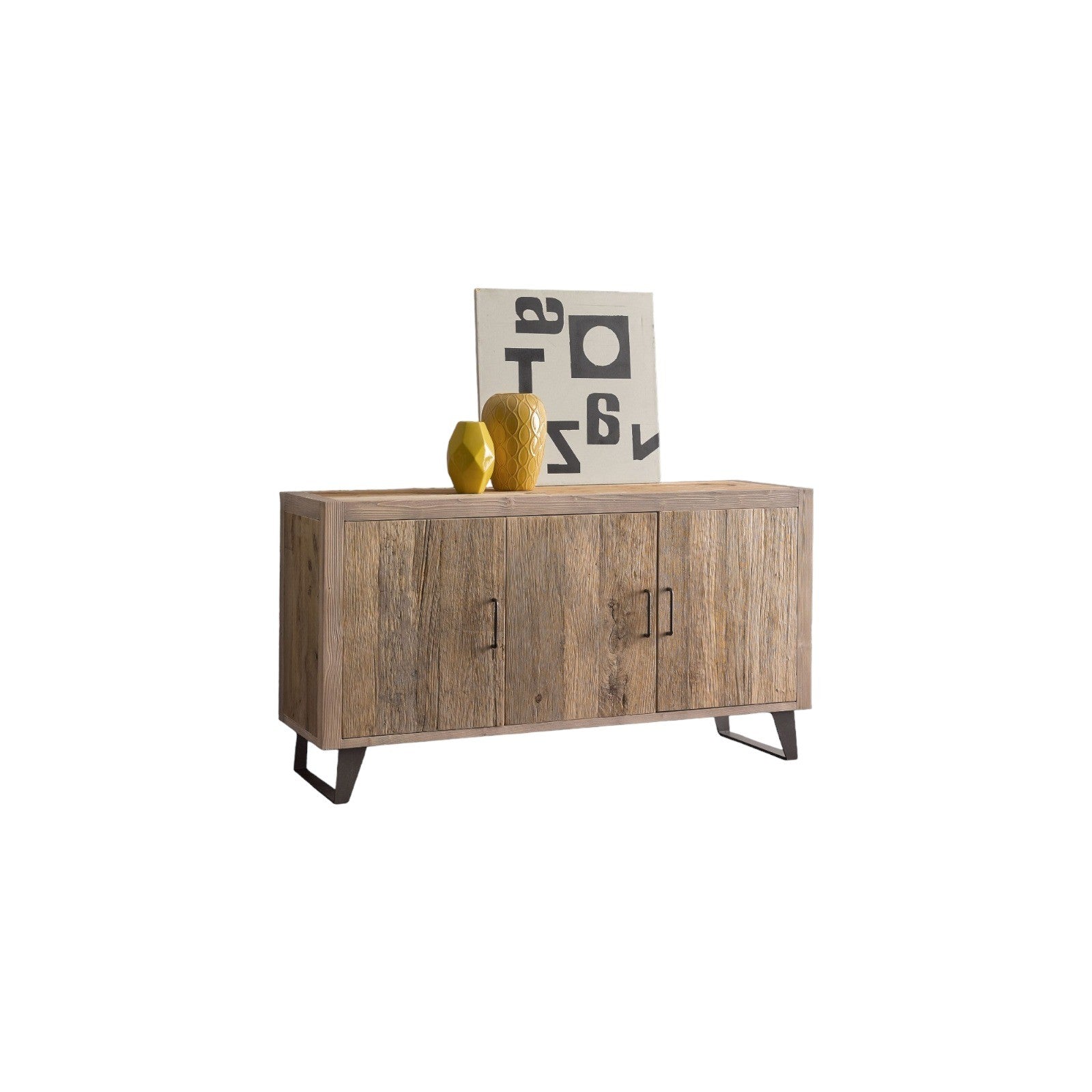 Madia credenza in legno di ontano beige l.152 p.50 h.81