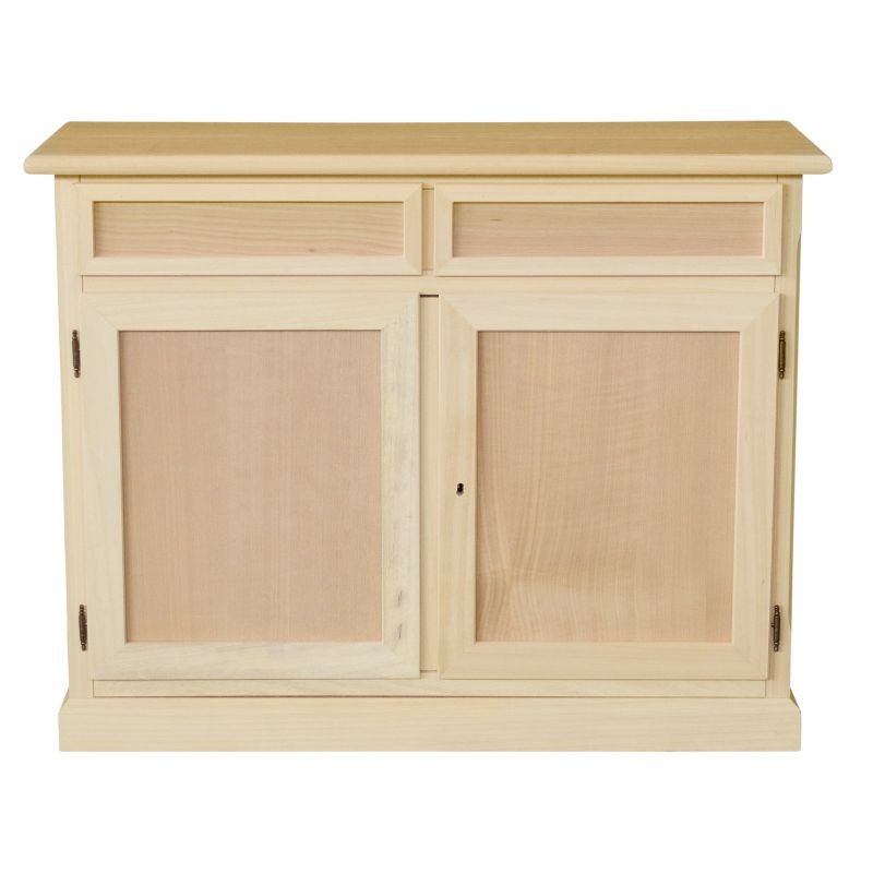 madia credenza in legno grezza 2 ante 2 cassetti l.105 p.42 h.86 - Mobili 2G