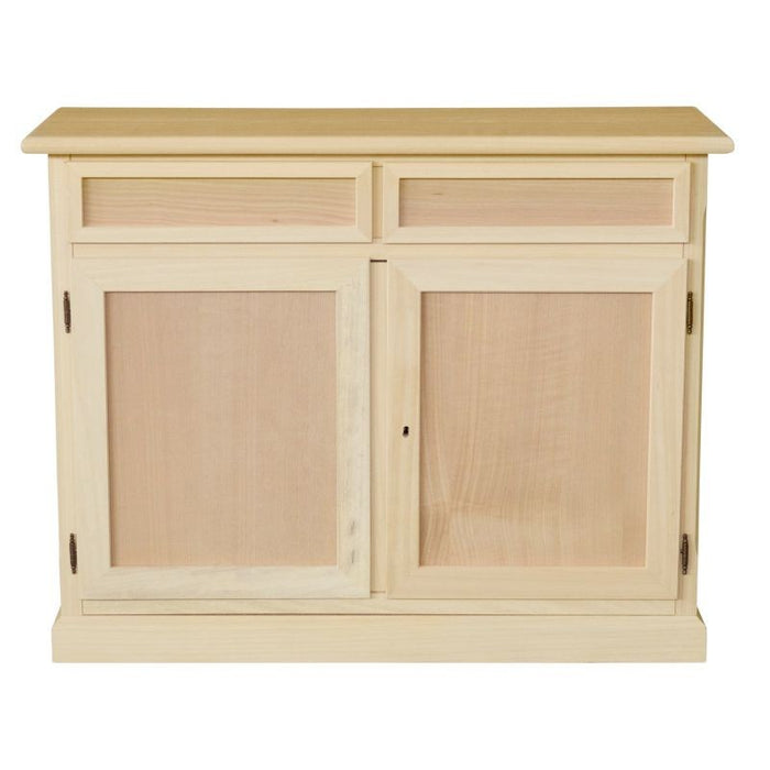 madia credenza in legno grezza 2 ante 2 cassetti l.105 p.42 h.86 - Mobili 2G