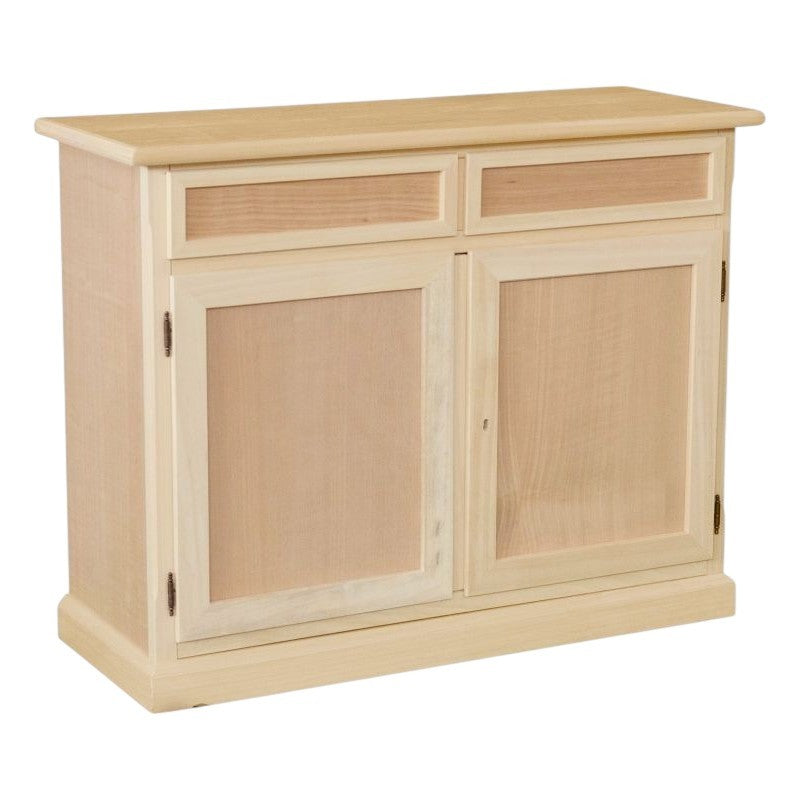 madia credenza in legno grezza 2 ante 2 cassetti l.105 p.42 h.86 - Mobili 2G