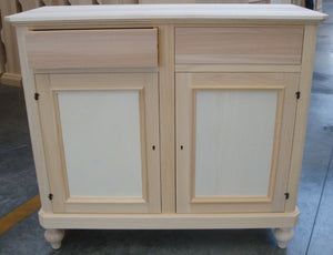 Madia credenza in legno grezza 2 ante l.116 p.49 h.98 (1500) - Mobili 2G