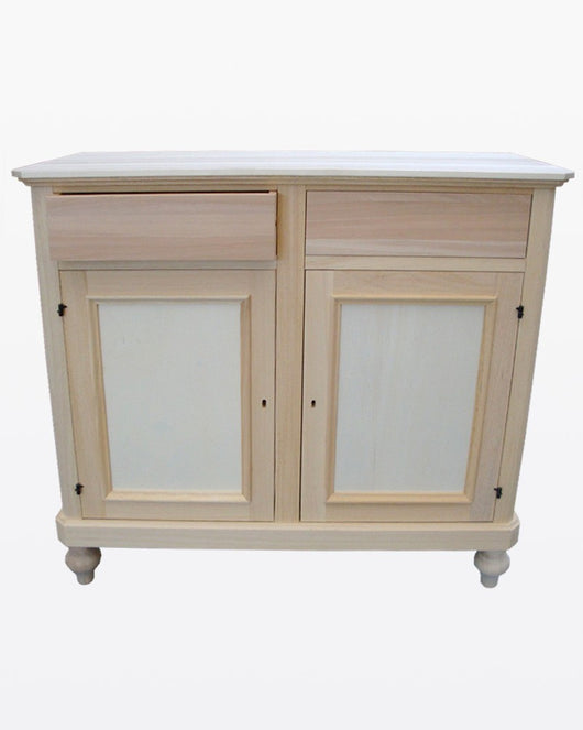 Madia credenza in legno grezza 2 ante l.116 p.49 h.98 (1500) - Mobili 2G