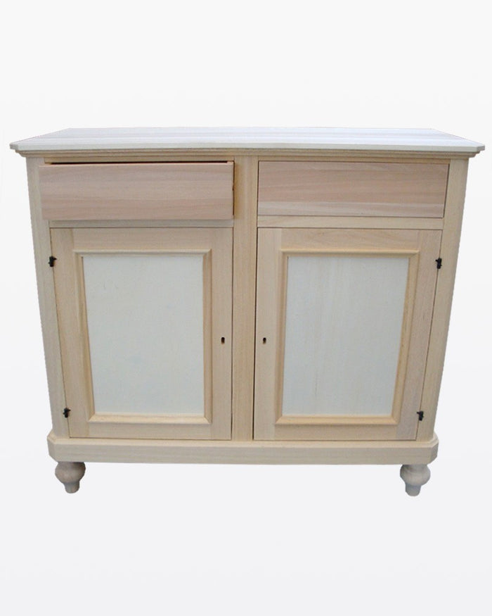 Madia credenza in legno grezza 2 ante l.116 p.49 h.98 (1500) - Mobili 2G
