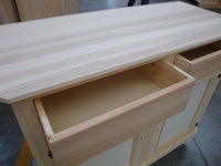 Madia credenza in legno grezza 2 ante l.116 p.49 h.98 (1500) - Mobili 2G