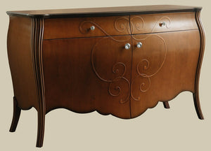 Madia credenza in legno grezza  bombata 2 ante l.160 p.60 h.98 (011) - Mobili 2G