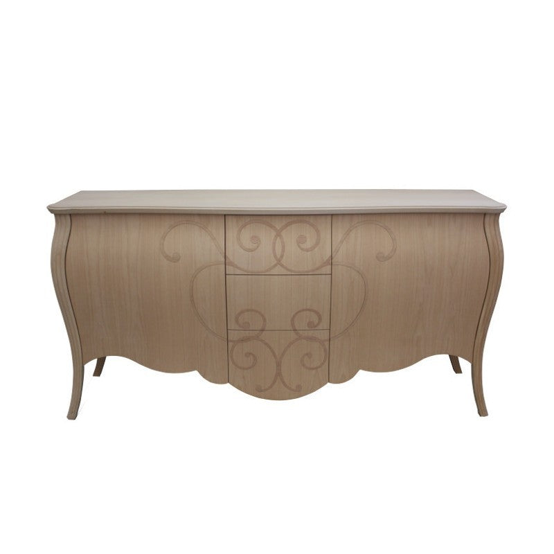 Madia credenza in legno grezza bombata 2 ante l.200 p.60 h.98 (010) - Mobili 2G