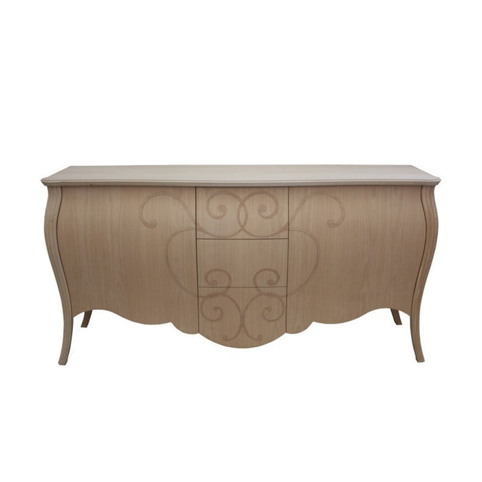 Madia credenza in legno grezza bombata 2 ante l.200 p.60 h.98 (010) - Mobili 2G