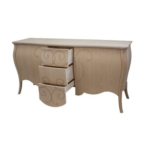 Madia credenza in legno grezza bombata 2 ante l.200 p.60 h.98 (010) - Mobili 2G