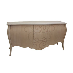 Madia credenza in legno grezza bombata 2 ante l.200 p.60 h.98 (010) - Mobili 2G