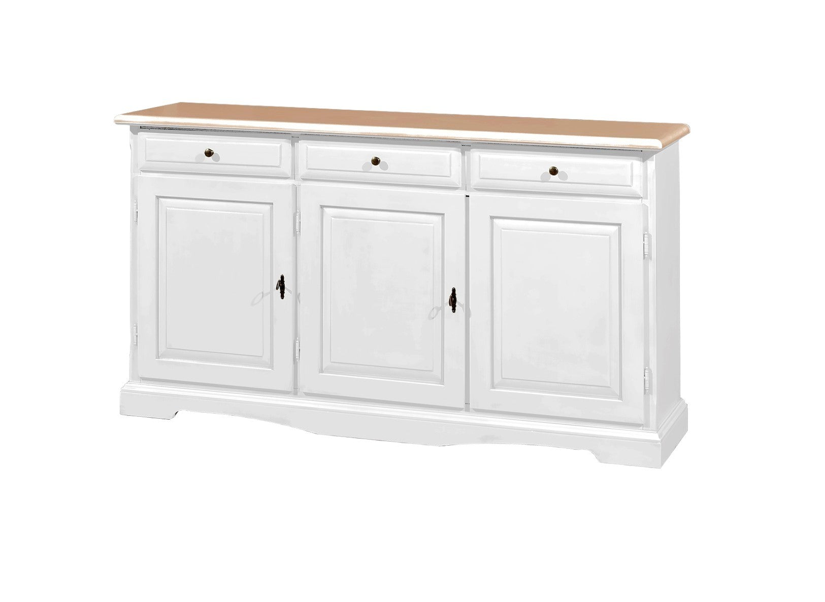 Madia credenza in legno laccato bianco opaco l.156 p.42 h.85 - Mobili 2G