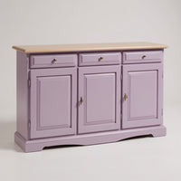 Madia credenza in legno laccato pennellato colore lavanda  l.156 p.42 h.85 - Mobili 2G