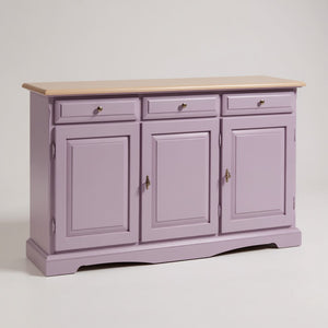 Madia credenza in legno laccato pennellato colore lavanda  l.156 p.42 h.85 - Mobili 2G