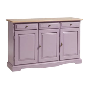Madia credenza in legno laccato pennellato colore lavanda  l.156 p.42 h.85 - Mobili 2G