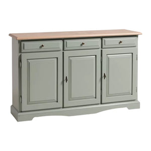 Madia credenza in legno laccato pennellato tortora  l.156 p.42 h.85 - Mobili 2G