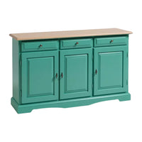 Madia credenza in legno laccato pennellato verde l.156 p.42 h.85 - Mobili 2G