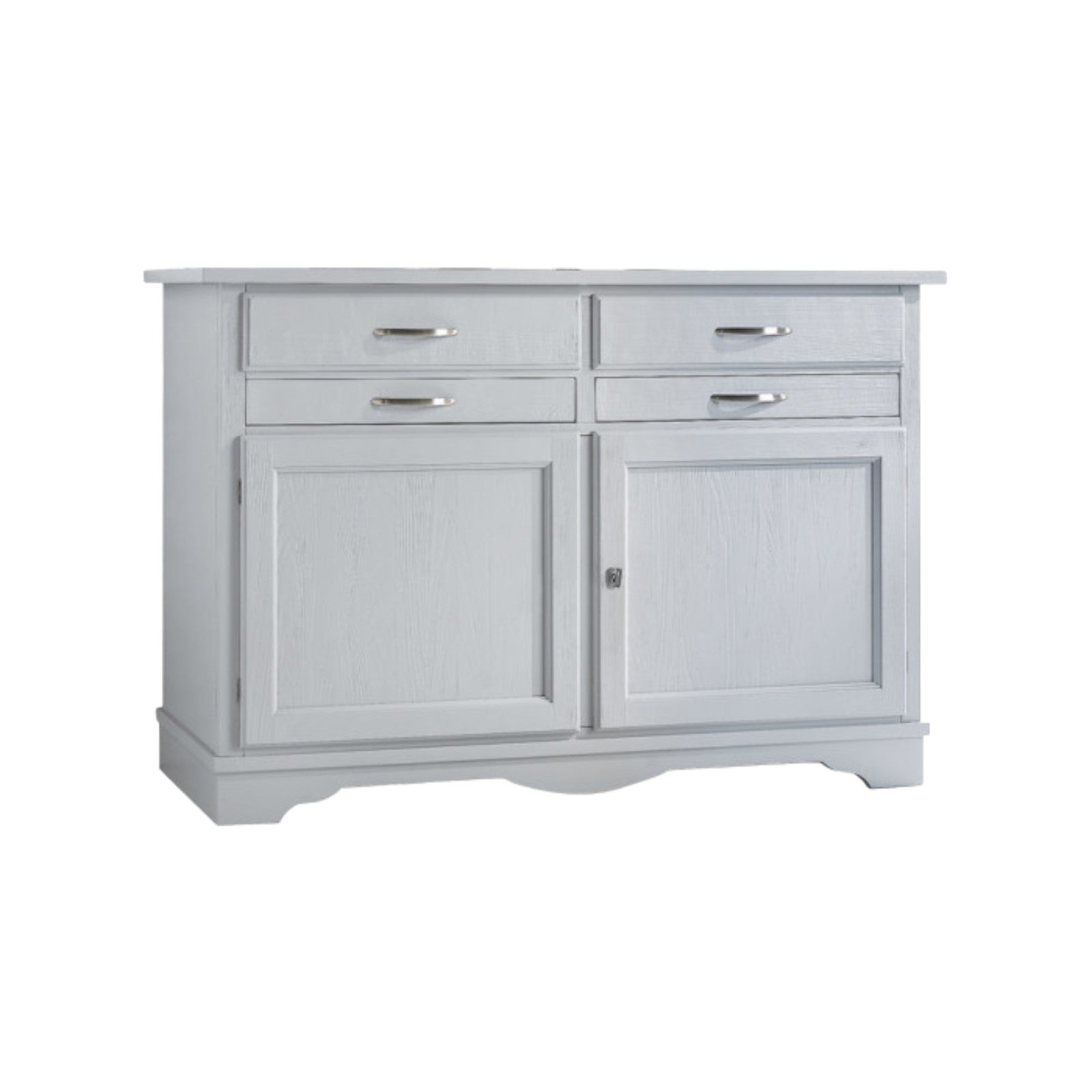 Madia credenza in legno massello 2 ante grigio opaco l.140 p.52 h.96 - Mobili 2G
