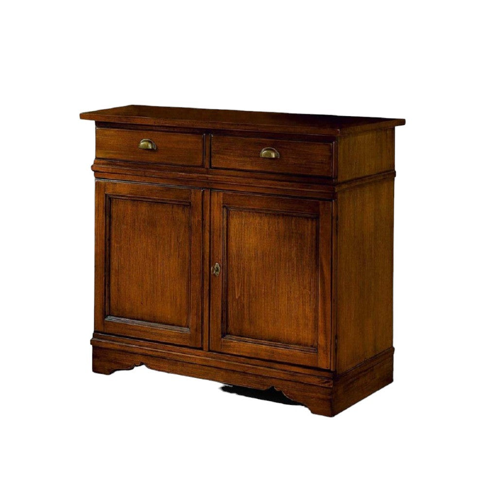 Madia credenza in legno massello 2 ante tinta noce l.105 p.52 h.94 - Mobili 2G