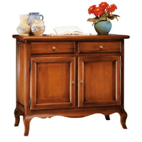 Madia credenza in legno massello 2 porte tinta noce l.114 p.49 h.97 (3064) - Mobili 2G