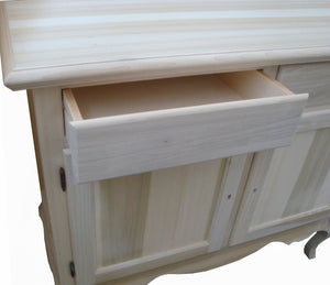 Madia credenza in legno massello 2 porte tinta noce l.114 p.49 h.97 (3064) - Mobili 2G