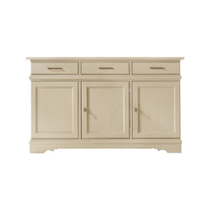 Madia credenza in legno massello 3 ante avorio opaco l.155 p.52 h.94 - Mobili 2G