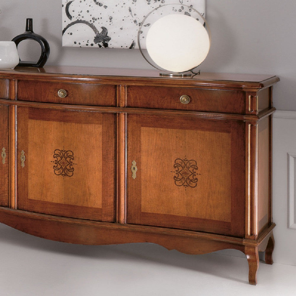 Madia credenza in legno massello 3 porte pantografate l.198 p.56 h.102 - Mobili 2G