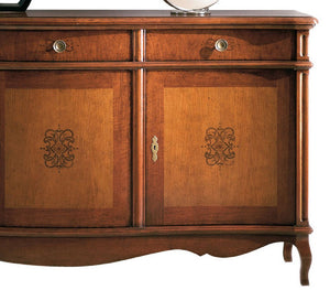 Madia credenza in legno massello 3 porte pantografate l.198 p.56 h.102 - Mobili 2G