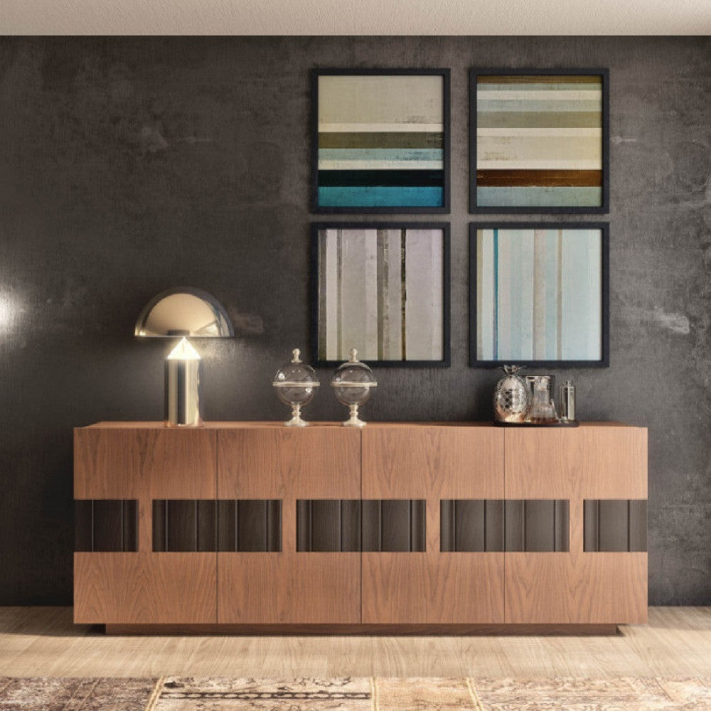 Madia credenza in legno massello 4 ante bicolore 180x48x88 - Mobili 2G