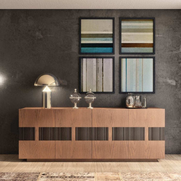Madia credenza in legno massello 4 ante bicolore 180x48x88 - Mobili 2G
