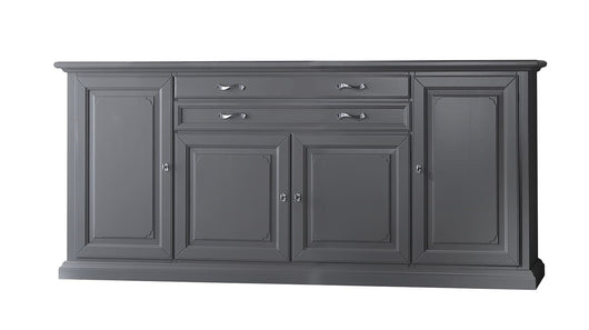 Madia credenza in legno massello 4 ante grigio opaco l.245 p.52 h.110 - Mobili 2G