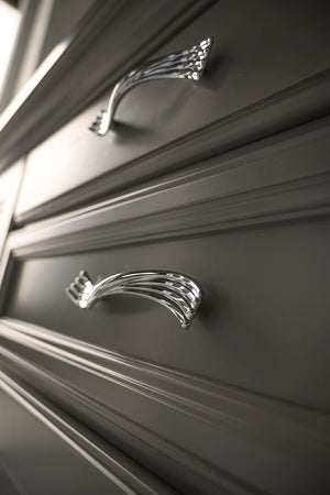 Madia credenza in legno massello 4 ante grigio opaco l.245 p.52 h.110 - Mobili 2G